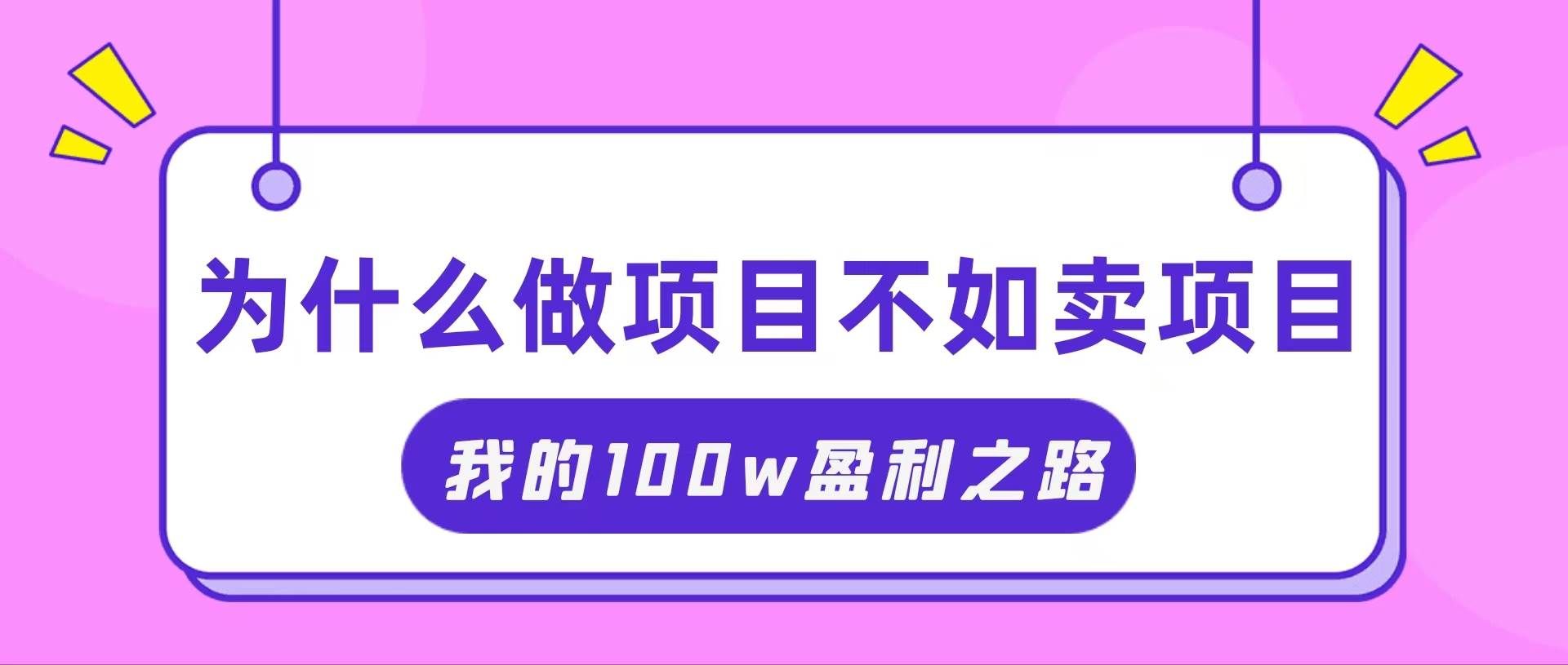 （11893期）抓住互联网创业红利期，我通过卖项目轻松赚取100W+-知享知识库