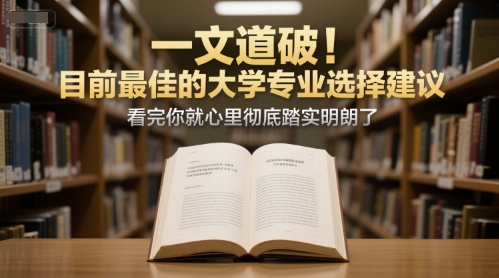 付费文章：一文道破！目前最佳的大学专业选择建议，看完你就心里彻底踏实明朗了-知享知识库