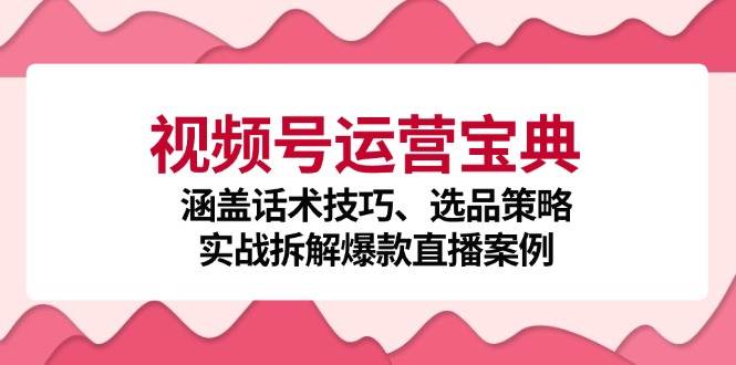 视频号运营宝典：涵盖话术技巧、选品策略、实战拆解爆款直播案例-知享知识库