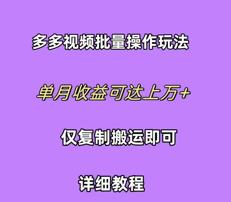 拼多多视频带货快速过爆款选品教程 每天轻轻松松赚取三位数佣金 小白必…-知享知识库
