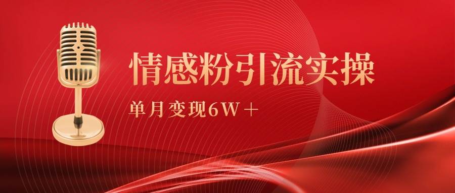 单月变现6w+,情感粉引流变现实操课-知享知识库