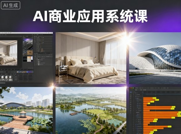 AI商业应用系统课，室内-软装-建筑-景观，智能设计+效果图+动画画实战-知享知识库
