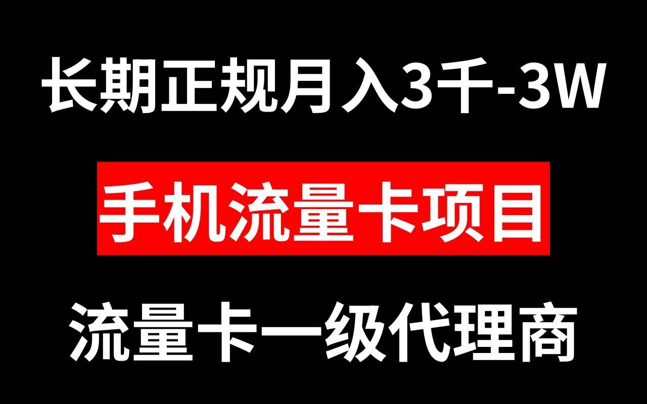 （8311期）手机流量卡代理月入3000-3W长期正规项目-知享知识库