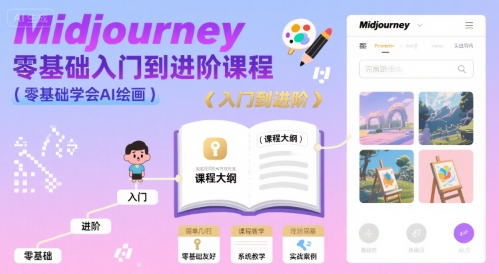 midjourney零基础入门到进阶课程，零基础学会AI绘画-知享知识库