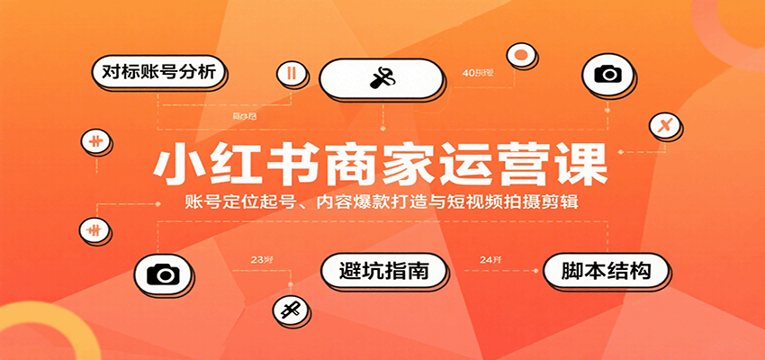 小红书商家运营课,账号定位起号、内容爆款打造与短视频拍摄剪辑-知享知识库