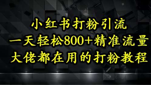 小红书打粉引流，一天轻松500+精准流量，大佬都在用的打粉教程-知享知识库