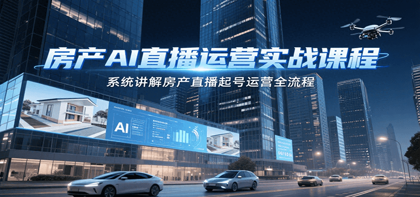 房产AI直播运营实战课程,系统讲解房产直播起号运营全流程-知享知识库
