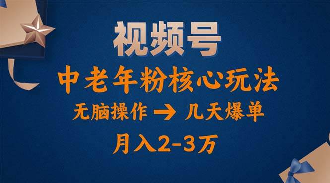 （11288期）视频号火爆玩法，高端中老年粉核心打法，无脑操作，一天十分钟，月入两万-知享知识库