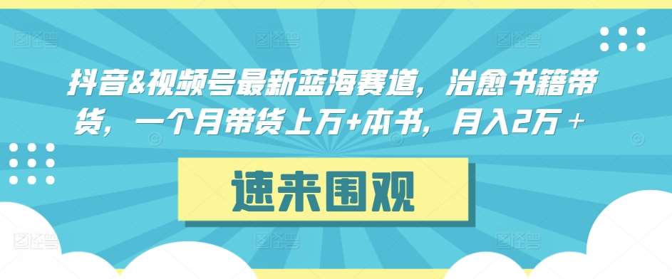 抖音&视频号最新蓝海赛道，治愈书籍带货，一个月带货上万+本书，月入2万＋【揭秘】-知享知识库