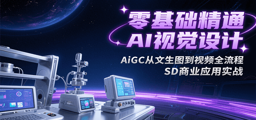 零基础精通AI视觉设计，AiGC从文生图到视频全流程，SD商业应用实战-知享知识库