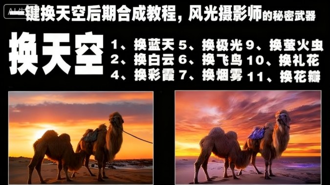 一键换天空后期合成教程,风光摄影师的秘密武器-知享知识库