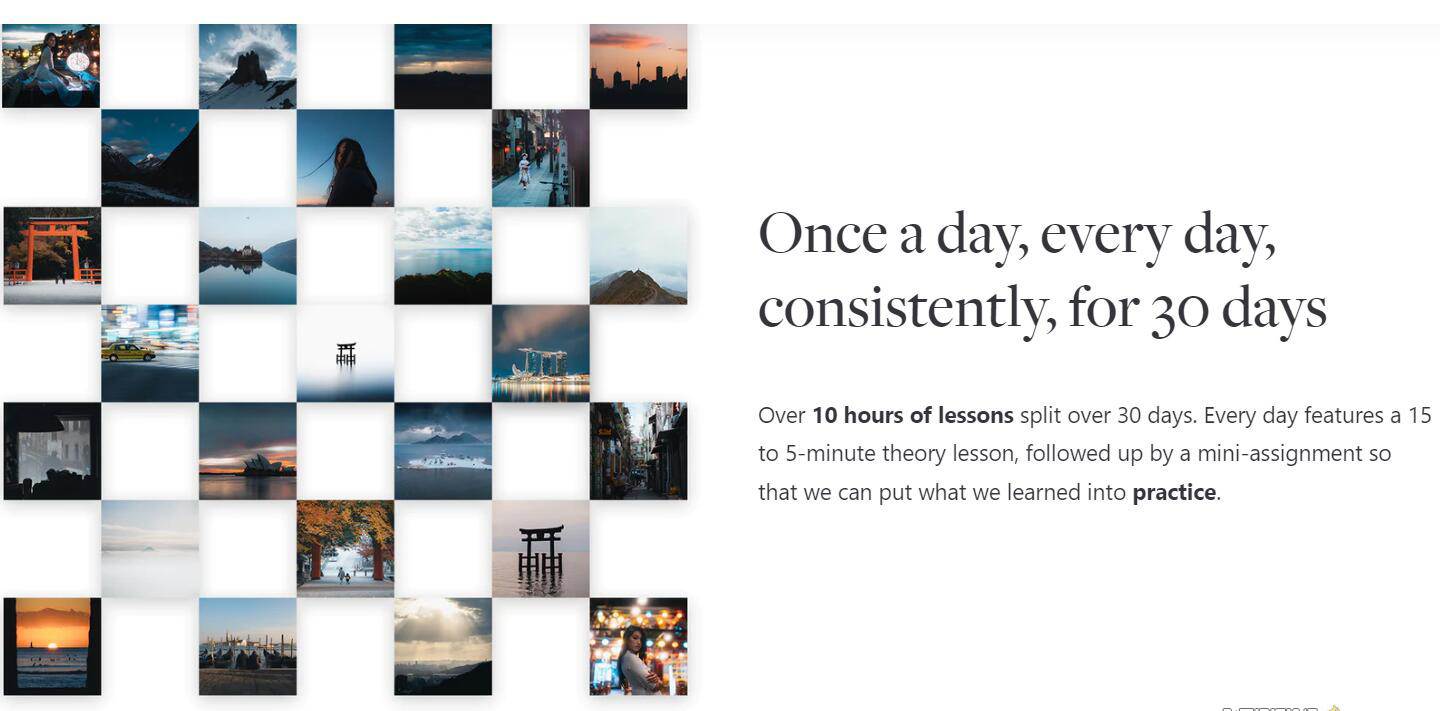 网红摄影师Pat Kay – 30天摄影基础知识加速器教程-30节课-中英字幕-知享知识库