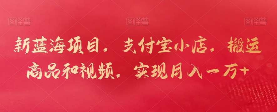新蓝海项目，支付宝小店，搬运商品和视频，实现月入一万+【揭秘】-知享知识库