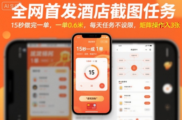 全网首发酒店截图任务，15秒做完一单，一单0.6米，每天任务不设限，矩阵操作日入3张【揭秘】-知享知识库