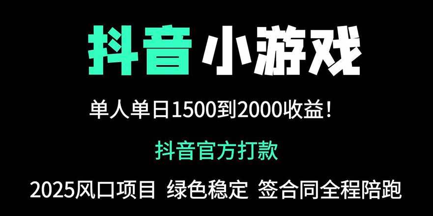 （14527期）抖音官方小游戏2025全网最新玩法，暴利赚钱项目，单机日入2000+，绝不…-知享知识库