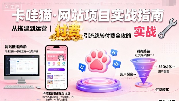 卡哇猫·网站项目，网站搭建与运营以及引流跳转付费-知享知识库