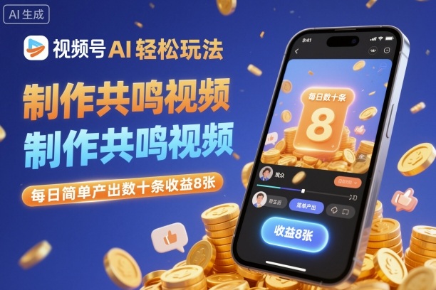 视频号AI轻松玩法,制作共鸣视频,每日简单产出数十条收益8张-知享知识库