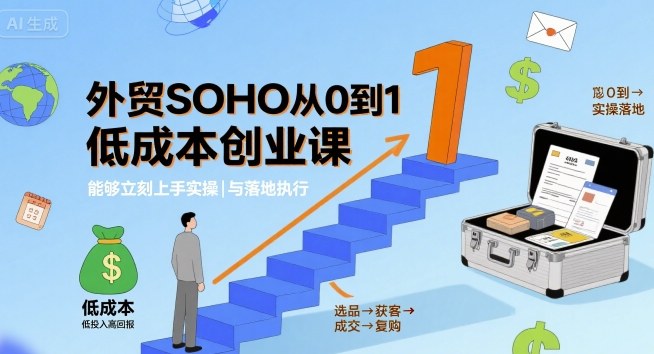外贸SOHO从0到1低成本创业课，能够立刻上手实操与落地执行-知享知识库