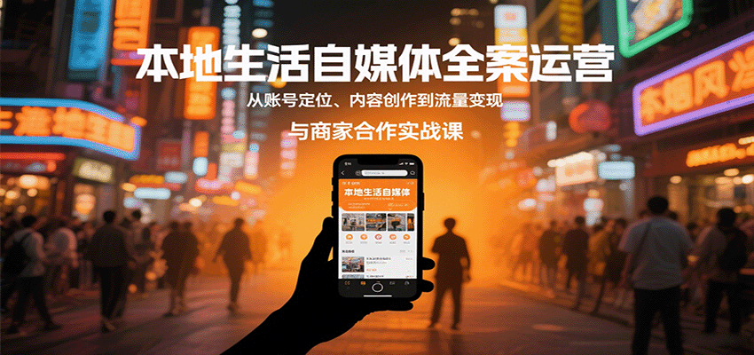 本地生活自媒体全案运营,从账号定位、内容创作到流量变现与商家合作实战课-知享知识库