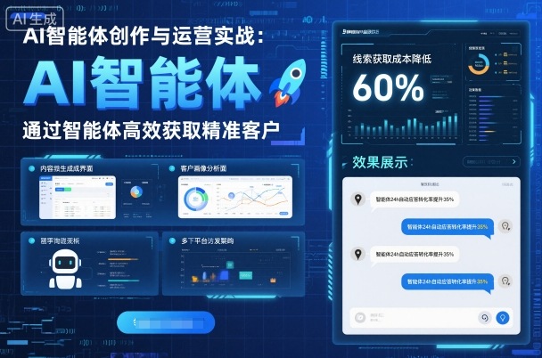 AI智能体创作与运营实战，实体门店通过智能体高效获取精准客户-知享知识库