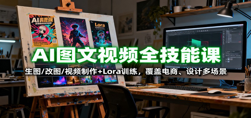 AI图文视频全技能课:生图/改图/视频制作+Lora训练,覆盖电商 、设计多场景-知享知识库