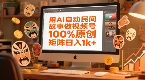 用AI自动民间故事做视频号，100%原创，矩阵日入1k+-知享知识库