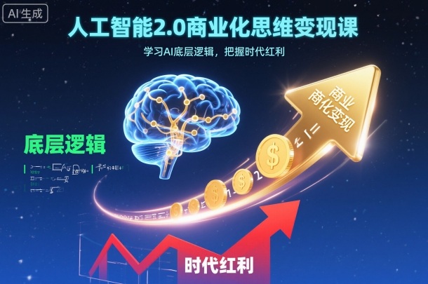 人工智能2.0商业化思维变现课,学习AI底层逻辑,把握时代红利-知享知识库