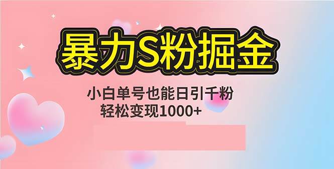 （12778期）单人单机日引千粉，变现1000+，S粉流量掘金计划攻略-知享知识库