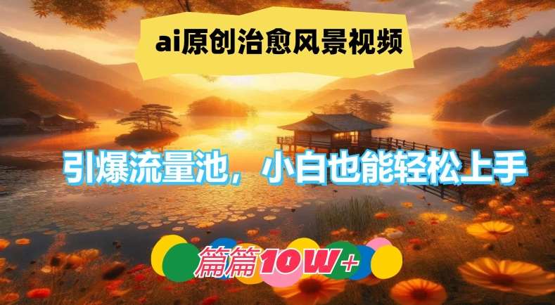 ai原创治愈风景视频,引爆流量池,小白也能轻松上手,篇篇10w+【揭秘】-知享知识库