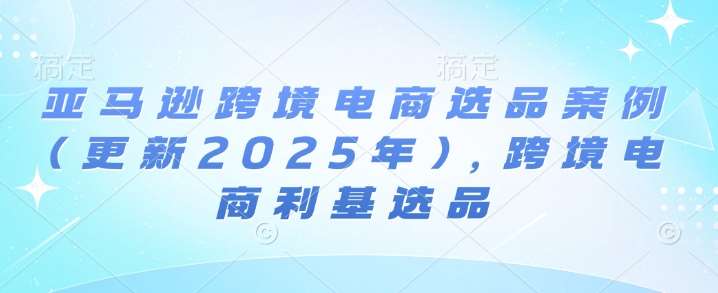 亚马逊跨境电商选品案例(更新2025年)，跨境电商利基选品-知享知识库