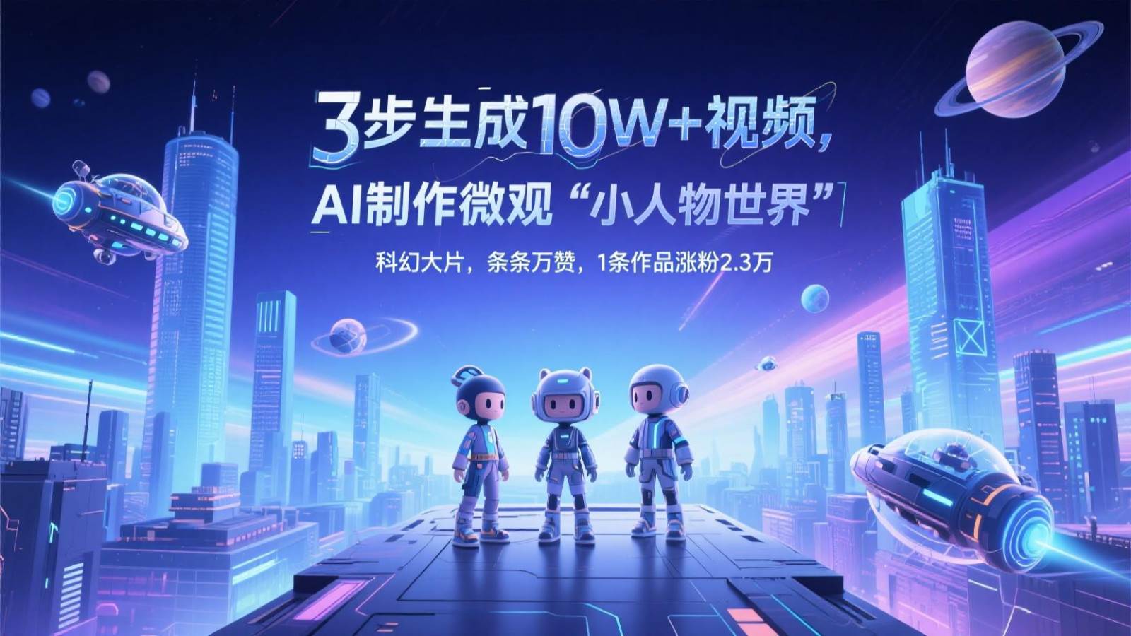 三步生成10W+视频，AI制作微观“小人物世界”科幻大片，条条万赞，1条作品涨粉2.3万-知享知识库