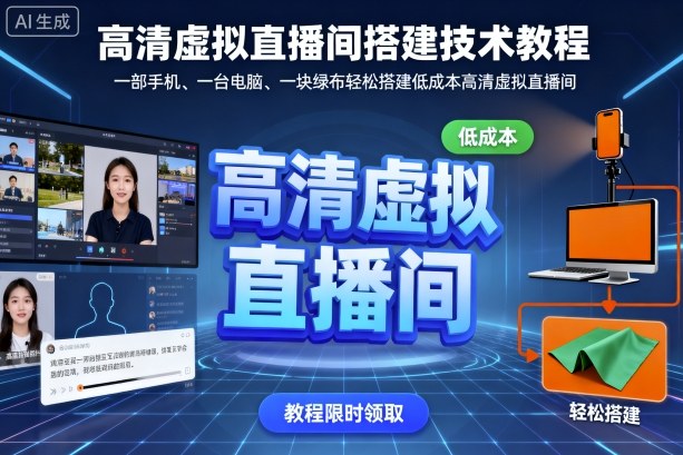 高清虚拟直播间搭建技术教程,一部手机、一台电脑、一块绿布轻松搭建低成本高清虚拟直播间-知享知识库