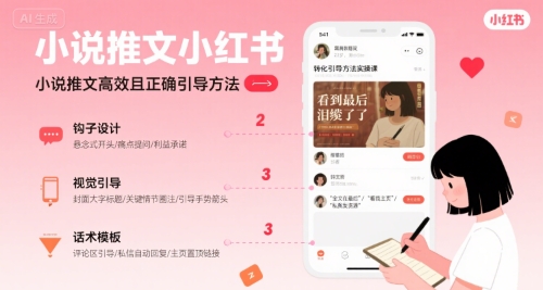 小说推文小红书高转化引导方法实操课，小说推文高效且正确引导方法-知享知识库