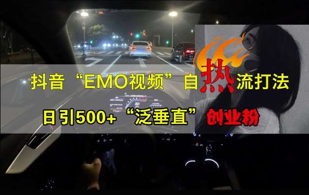 抖音EMO视频自热打法，日引500+“泛垂直”创业粉-知享知识库
