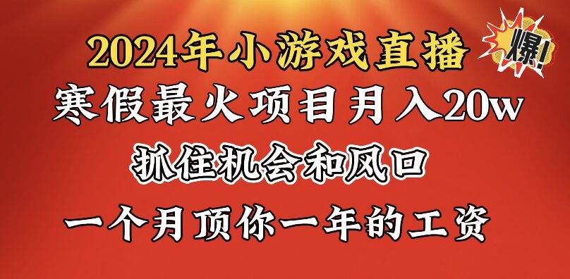 （8778期）2024年寒假爆火项目，小游戏直播月入20w+，学会了之后你将翻身-知享知识库