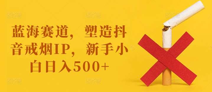 蓝海赛道，塑造抖音戒烟IP，新手小白日入500+【揭秘】-知享知识库