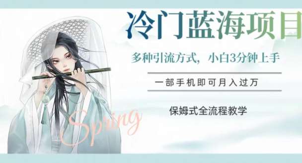 冷门蓝海项目,操作简单,小白3分钟上手,多种引流方式,保姆式全流程教学【揭秘】-知享知识库