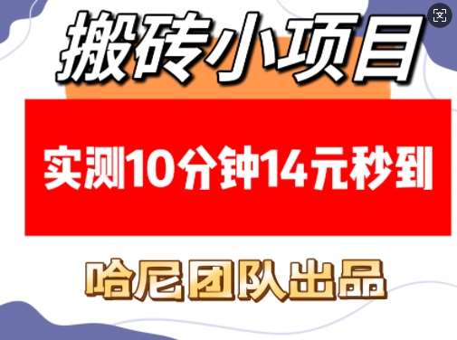 搬砖小项目,实测10分钟14元秒到,每天稳定几张(赠送必看稳定)-知享知识库