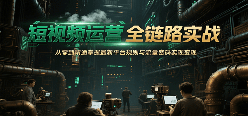 短视频运营全链路实战，从零到精通掌握最新平台规则与流量密码实现变现-知享知识库
