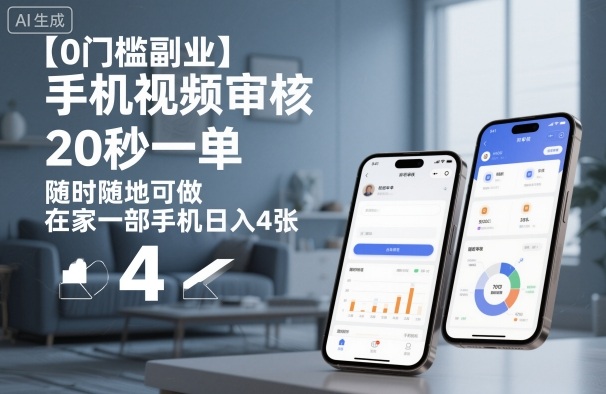 【0门槛副业】手机视频审核,20秒一单,随时随地可做,在家一部手机日入4张【揭秘】-知享知识库