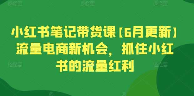 小红书笔记带货课【6月更新】流量电商新机会，抓住小红书的流量红利-知享知识库