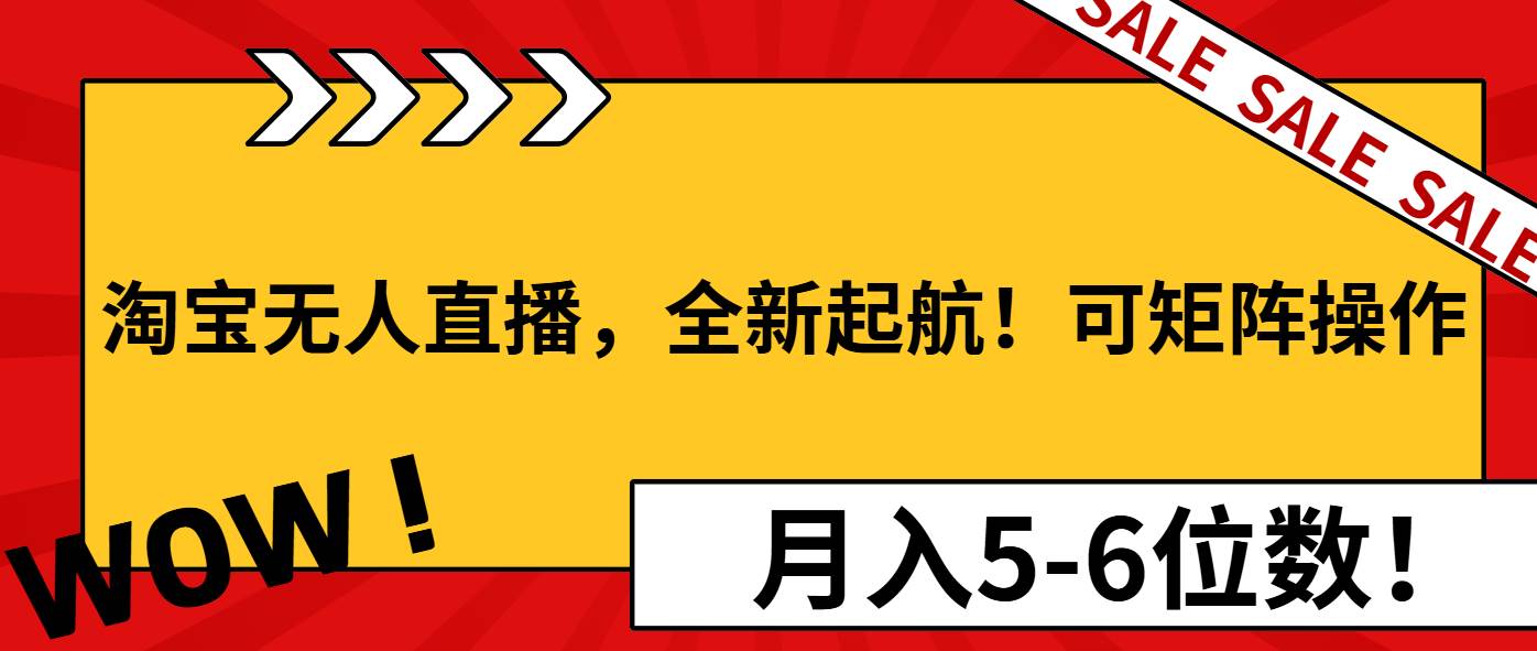 （13946期）淘宝无人直播，全新起航！可矩阵操作，月入5-6位数！-知享知识库