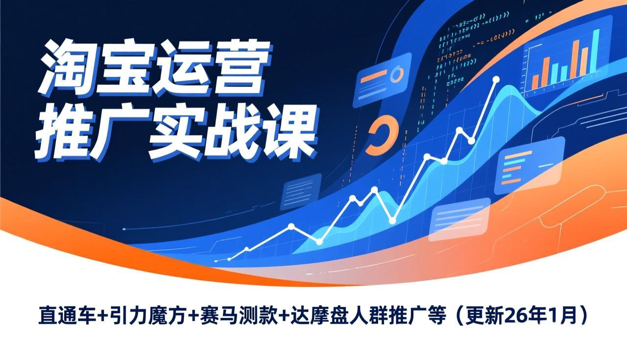 (17200期)淘宝运营推广实战课,直通车+引力魔方+赛马测款+达摩盘人群推广等(更新26年1月)-知享知识库