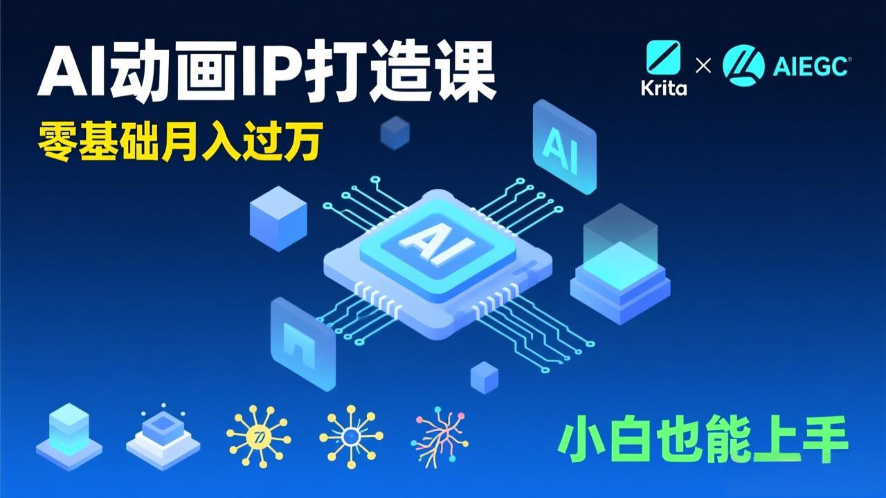 （17075期）AI动画新手变现课，Krita+AIGC、模型训练、商单资源，零基础月入过万，小白也能上手-知享知识库