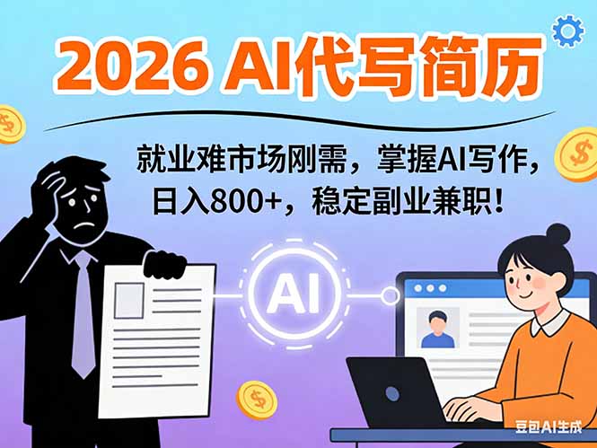 （17119期）AI代写简历，超暴利，用万能模板月入1-3万实战教程，2026年市场刚需！-知享知识库