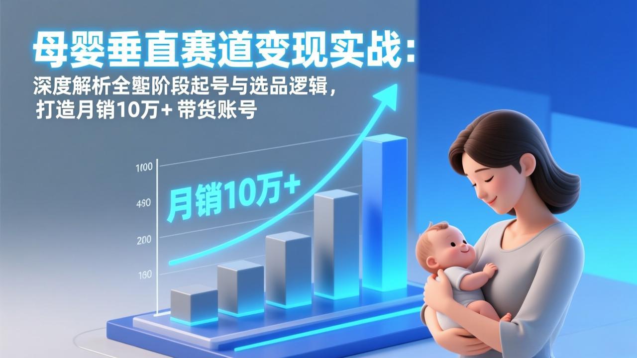 （17233期）母婴垂直赛道变现实战：深度解析三大阶段起号与选品逻辑，打造月销10万+带货账号-知享知识库