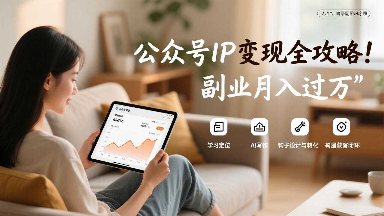 （17275期）公众号IP变现全攻略，学习定位、AI写作、钩子设计与转化，构建获客闭环，副业月入过万-知享知识网