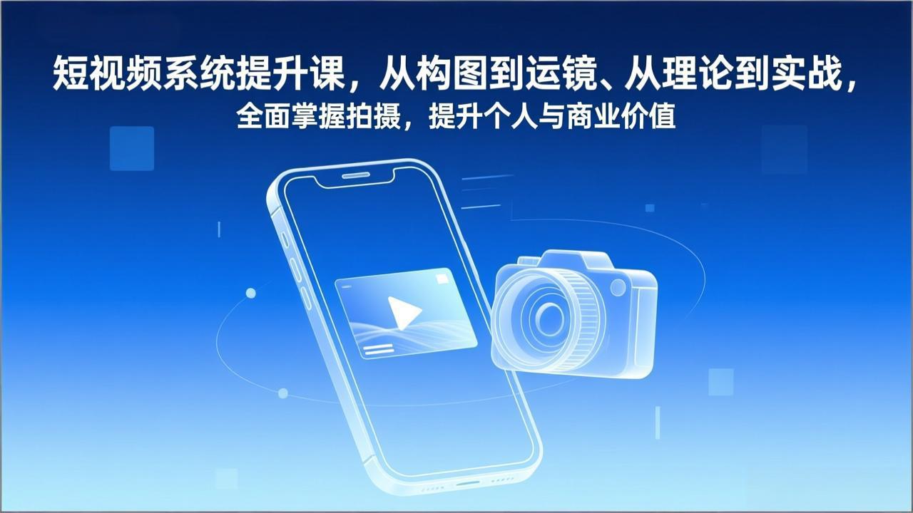 （17053期）短视频系统提升课，从构图到运镜、从理论到实战，全面掌握拍摄，提升个人与商业价值-知享知识库