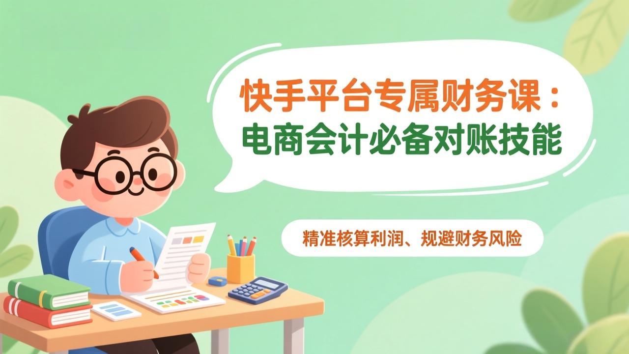 （17167期）快手平台专属财务课：电商会计必备对账技能，精准核算利润、规避财务风险-知享知识库