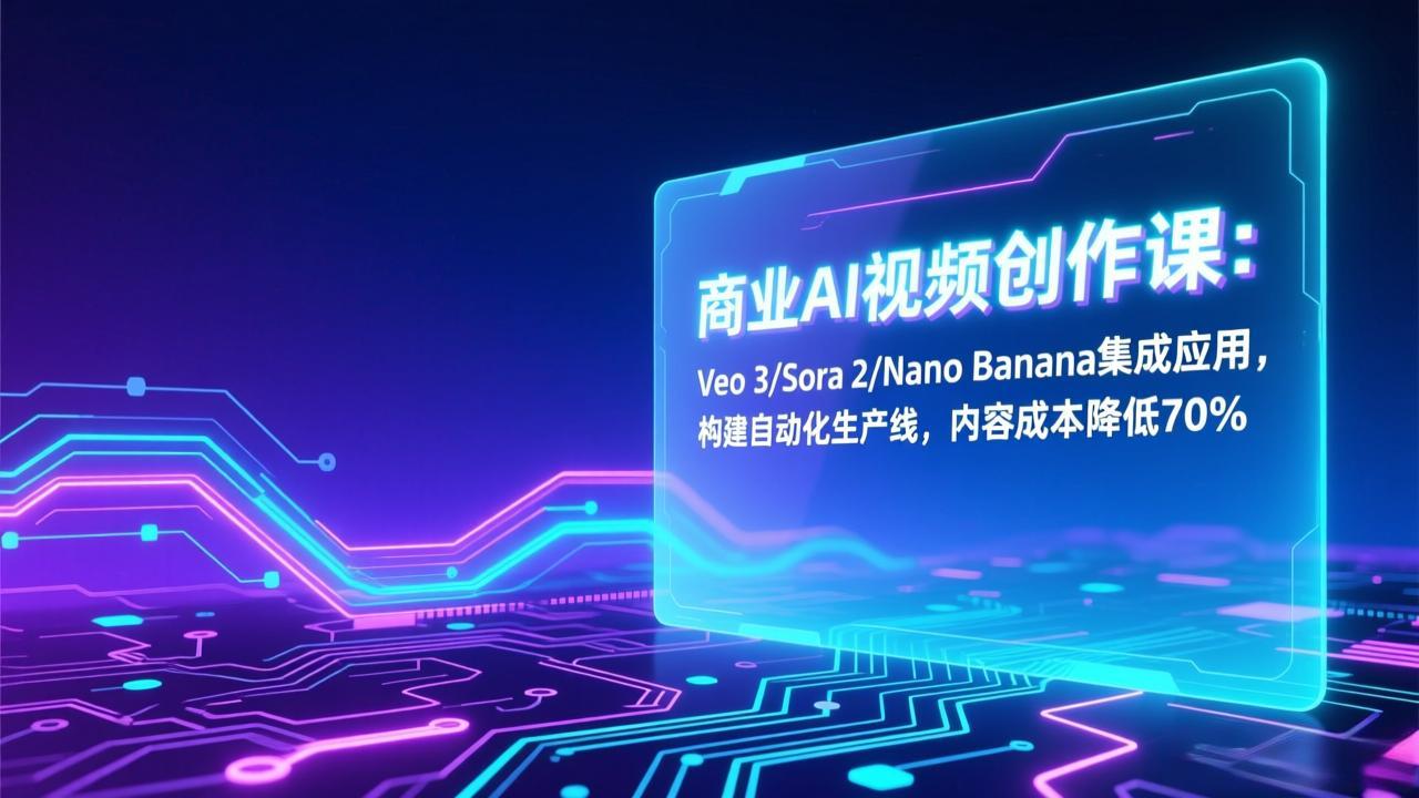 （17070期）商业AI视频创作课：Veo 3/Sora 2/Nano Banana集成应用，构建自动化生产线，内容成本降低70%-知享知识库